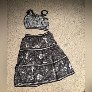 Black & White Floral Two-Piece Set
